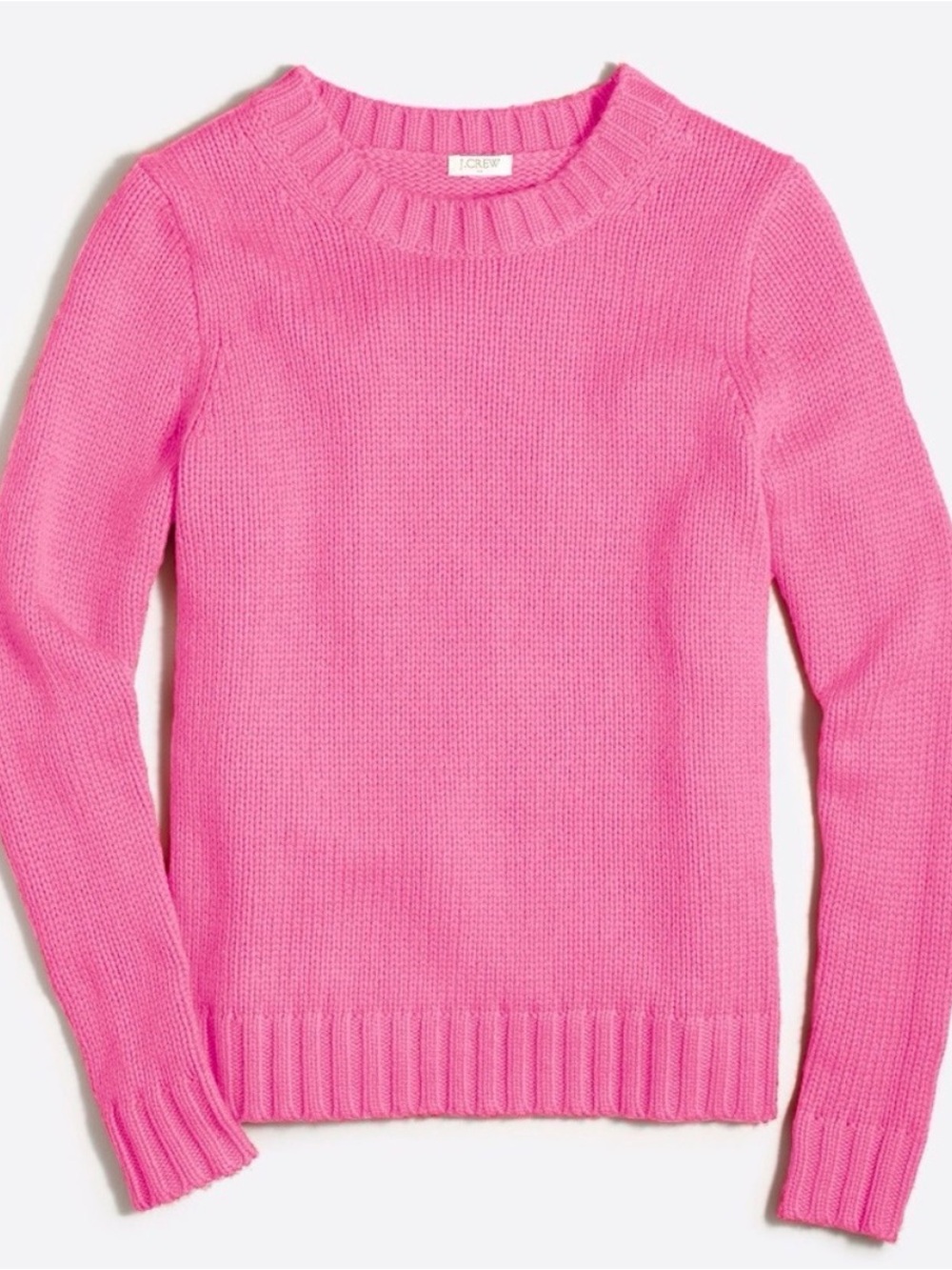 J Crew Hot Pink Merino Wool Blend Ribbed Chunky Knit Sweater F9633 xsmall